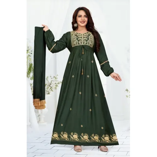 Ladies Dark Gold Gown 2